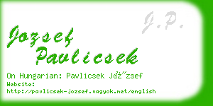 jozsef pavlicsek business card